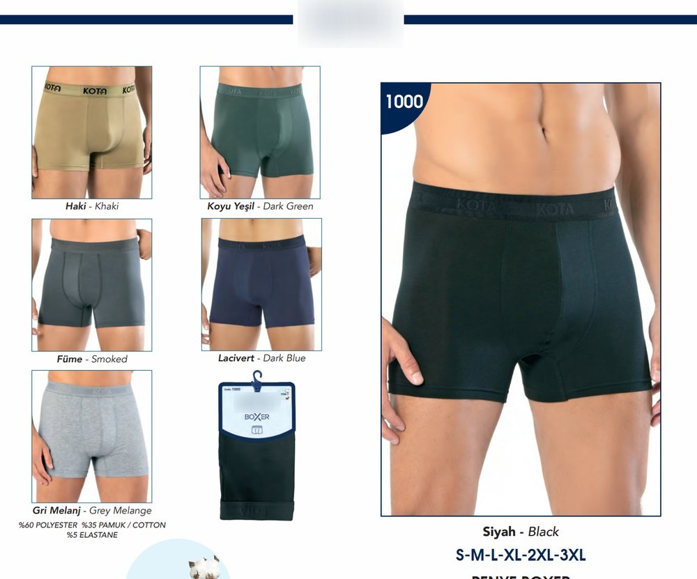 Erkek Penye Boxer - Pamuk