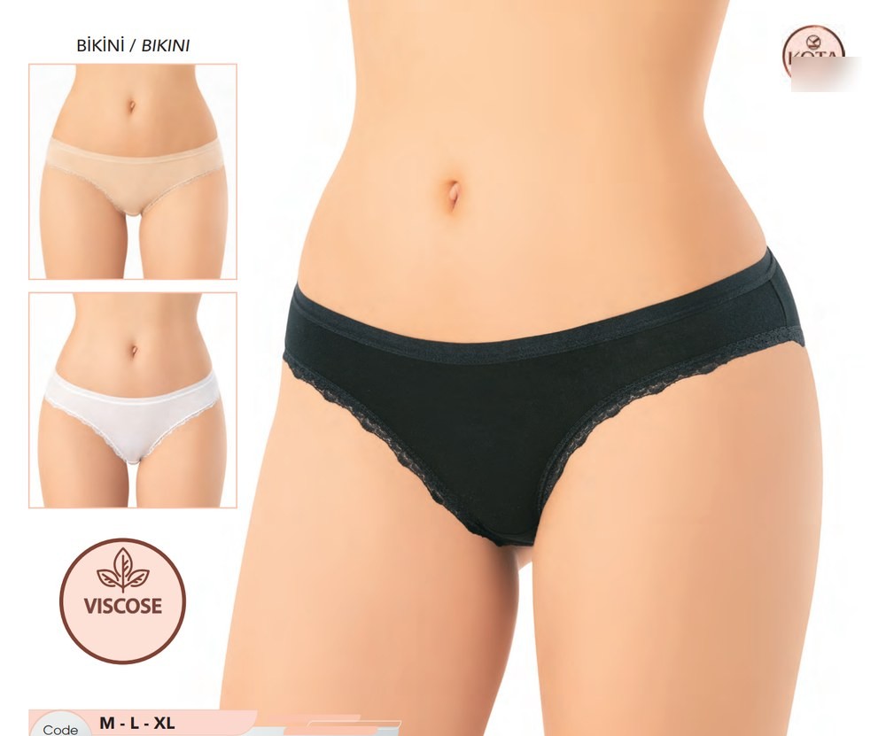 Kadın Viskon Dantelli Bikini Külot