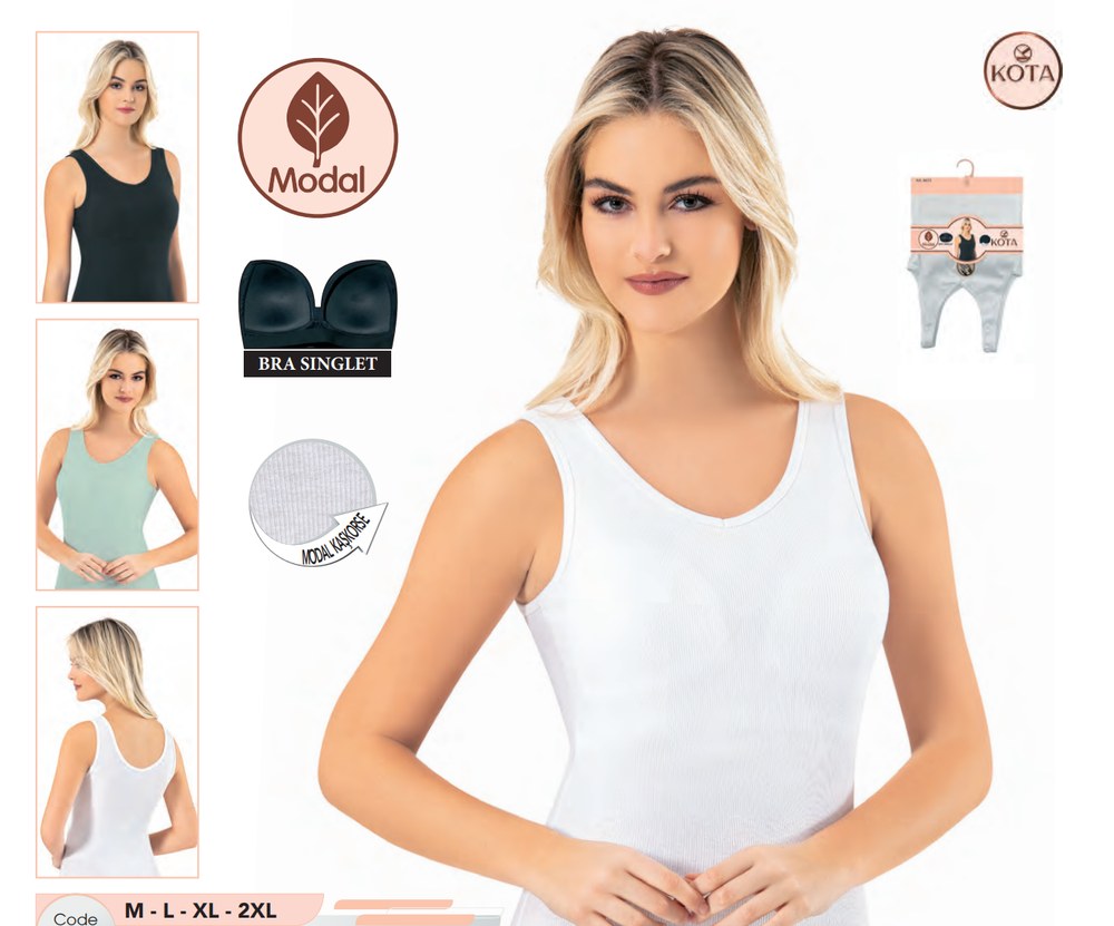 Kadın Bra Singlet Modal Kaşkorse Atlet