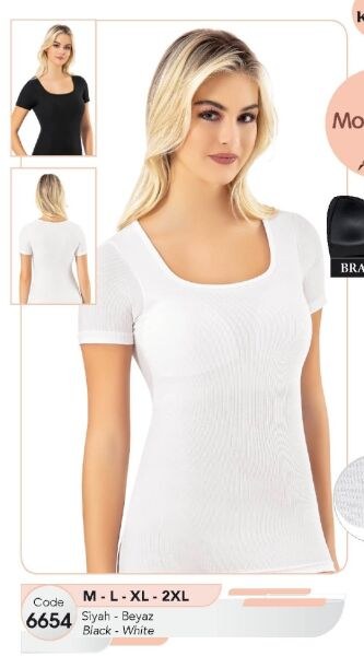Bayan Yarım Kol Modal Kaş.Pedli T-Shirt