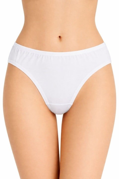 Likralı Düz Bikini - Beyaz